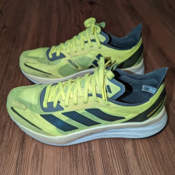 Men’s Adidas Adizero Boston 11 Running Shoes, Men's Size 9 Neon Yellow - Picture 4 of 16